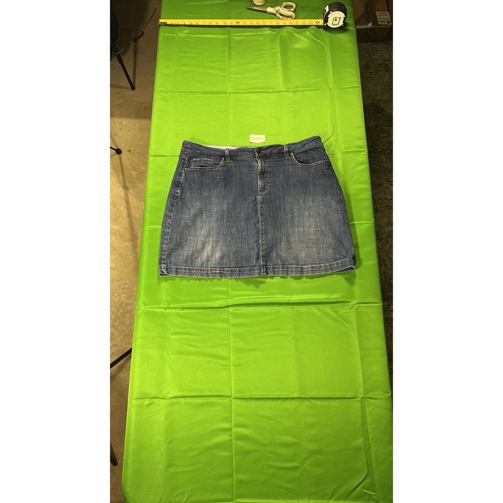 Croft & Barrow Effortless Stretch Denim Mini Skirt Blue Womens Size 16